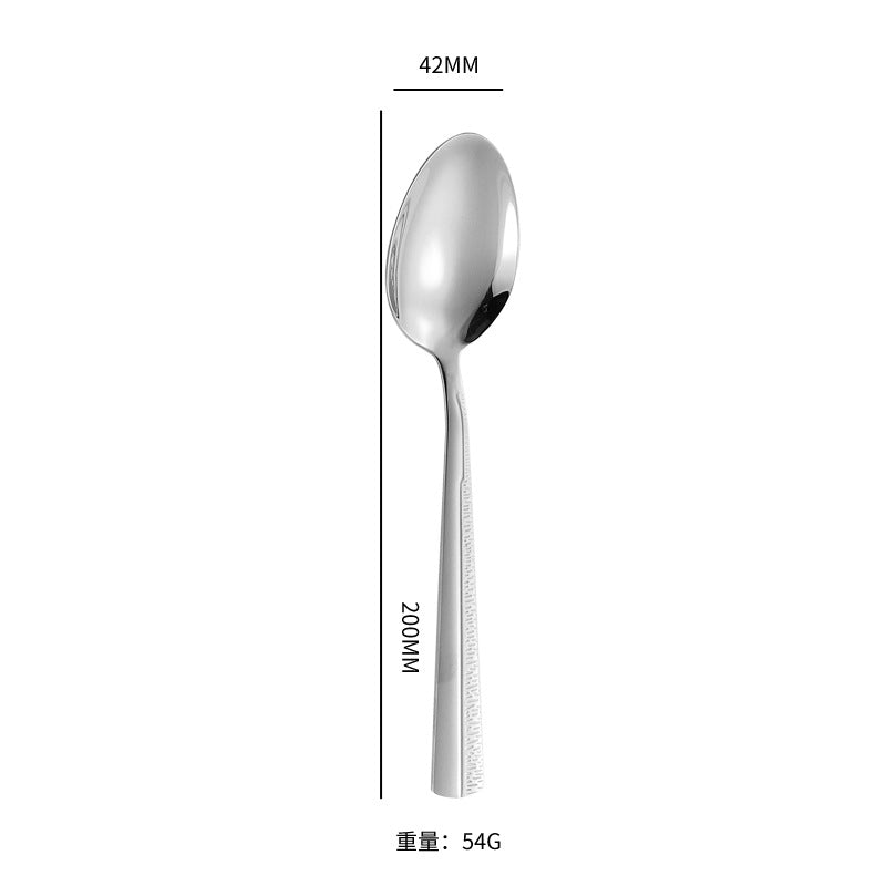 410Stainless Steel Tableware Hotel Restaurant Sand Texture Knife Fork Spoon Tea Spoon24Set of gold Western Steak Knives and Forks