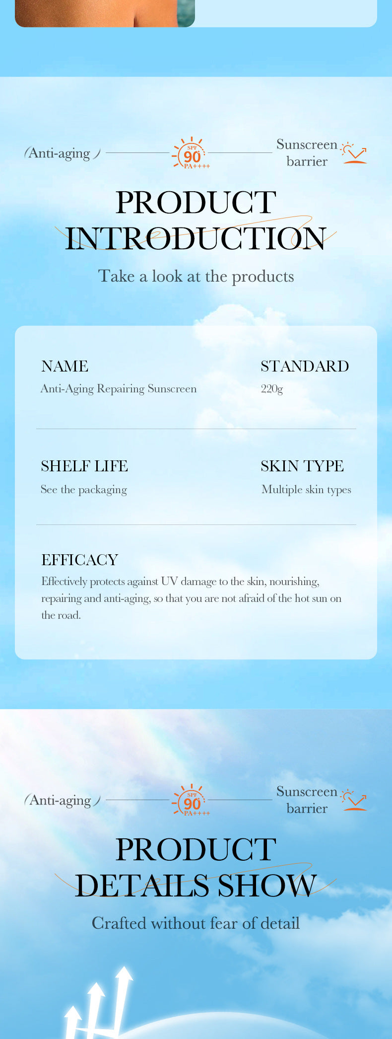 Sunscreen SADOER Clear Anti-Aging Refreshing UV Protection Sunscreen Lotion  Wholesale
