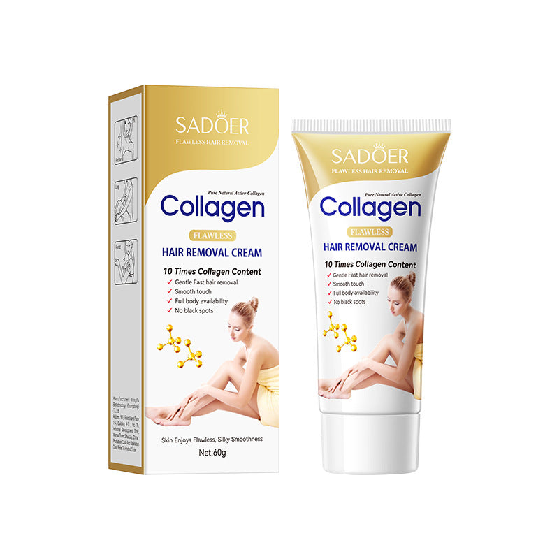 Collagen Gentle Hair Removal Cream SADOER Skin-friendly Non-irritating Underarm Hair Removal Cream  Wholesale