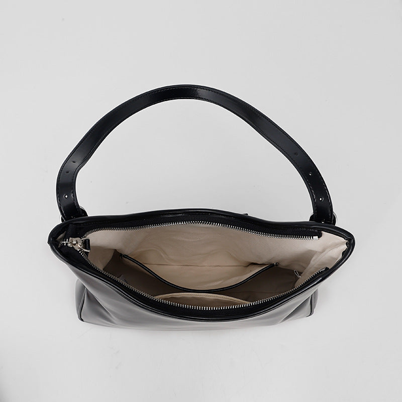 New2024Korean Style Underarm Women's Bag Versatile Design Cowhide Single Shoulder Bag Large Capacity Tote Bag