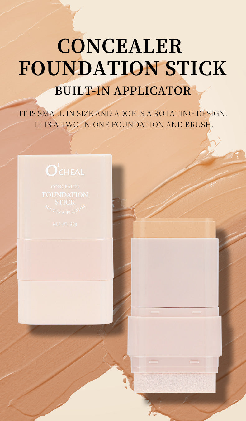 Cosmetic Non-Smudge Foundation Double-Ended Rotating Concealer Long-Lasting Waterproof Sweat Sponge Brush Head Cream Foundation