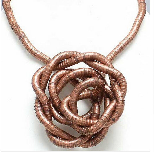 Wrapped Snake Necklace Without Head and Tail90cm White K Iron-plated Irregular Snake Year Necklace Flexible Bendable Snake Bone Necklace