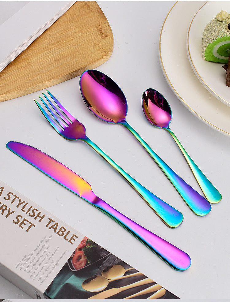 1010241 Piece Western Dessert High Aesthetic gold Steak Knife Fork Spoon Stainless Steel Cutlery Set