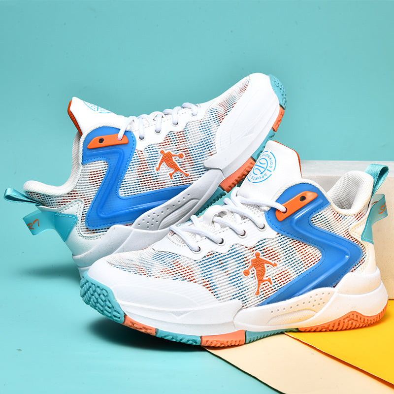 Spring and Summer Children's Basketball Shoes for Big Kids, Mesh Breathable Girls' Sports Shoes, Boys' Training Sneakers, Breathable and Comfortable