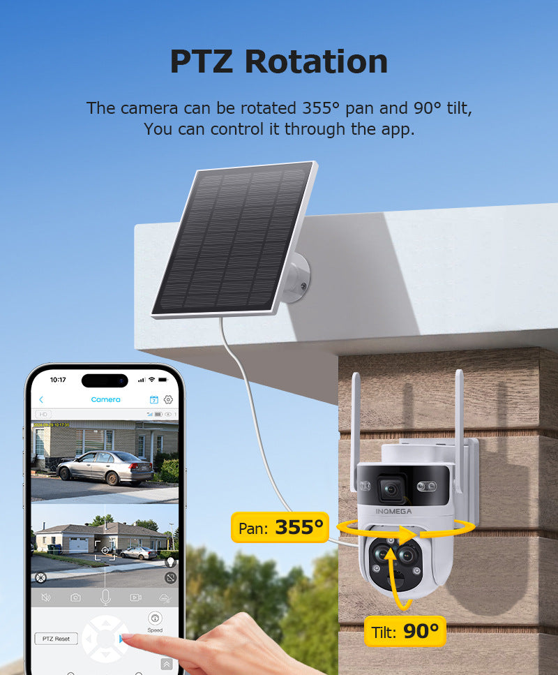 Manufacturer Private Model Outdoor4G Three-eye Solar Camera6MP High Definition Full Color1510x Zoom Solar Surveillance