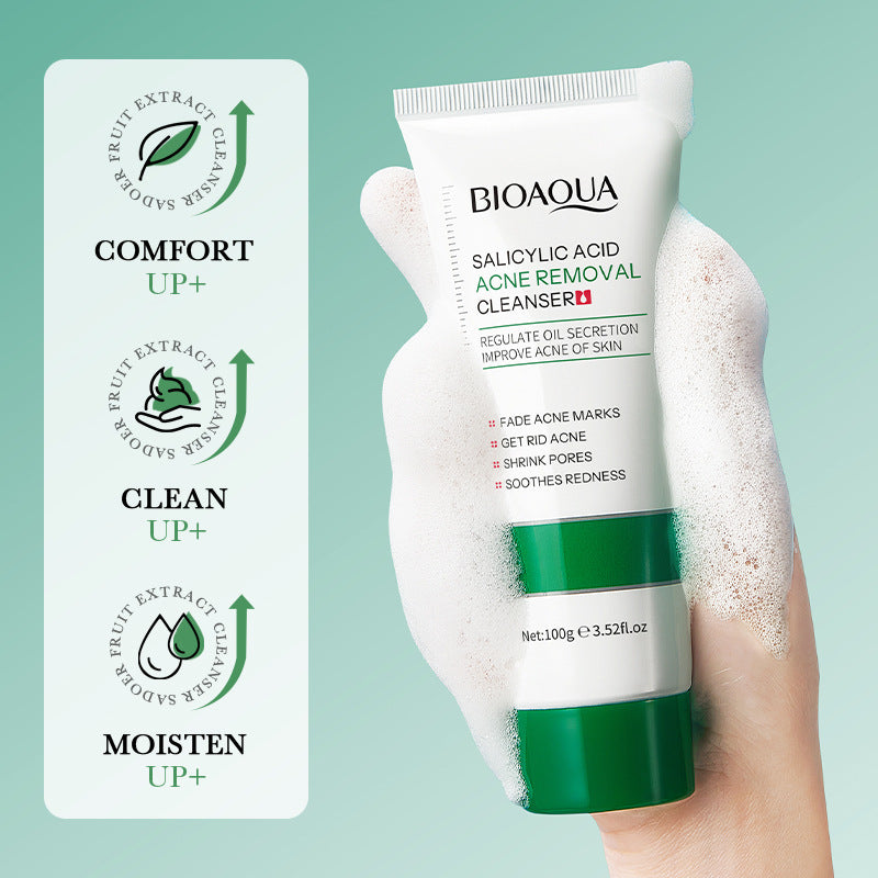 Salicylic Acid Facial Cleanser100g BIOAOUA Deep Cleansing Moisturizing Facial Cleanser  Wholesale