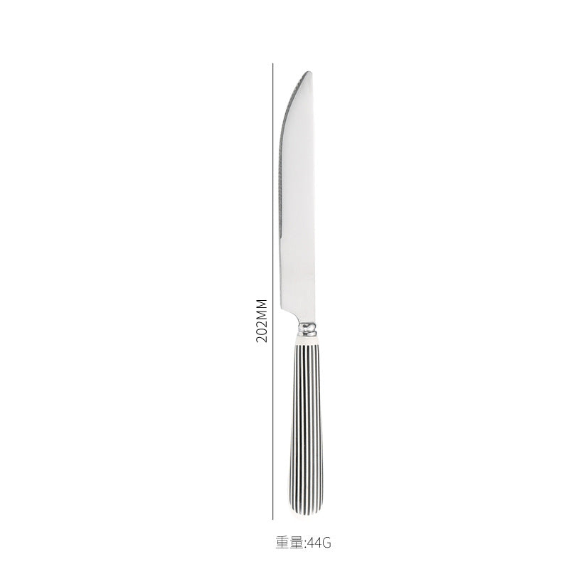 410Stainless Steel Cutlery Restaurant Creative Hepburn Style Ceramic Handle Knife Fork Spoon Tea Spoon Set Western Steak Knife Fork