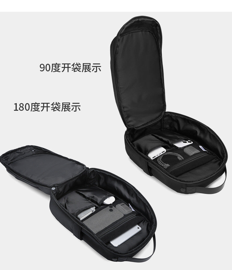 OZUKO Business Chest Bag Men's Large Capacity Waterproof Crossbody Bag High-end trendy brand simple commuter portable bag