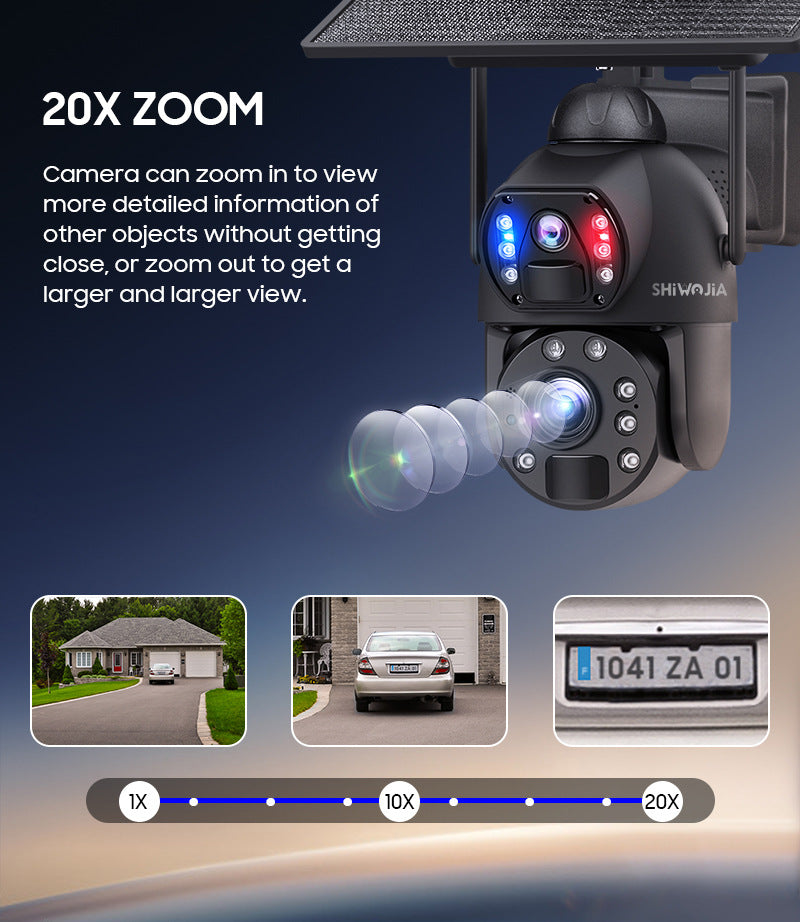 Factory Private Model600Wan HD Solar Camera Full Metal Farm20Night Vision Dual Lens Camera