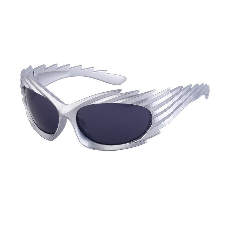 Europe and America Y2K Millennium Windproof Sunglasses for Women Trendy Personality Irregular Shape Sun Protection Sunglasses for Men Cycling Sports Glasses