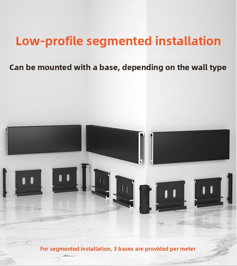 Aluminum alloy skirting board, ultra-thin cream-style baseboard decorative line, curved light-luxury metal snap-on skirting board