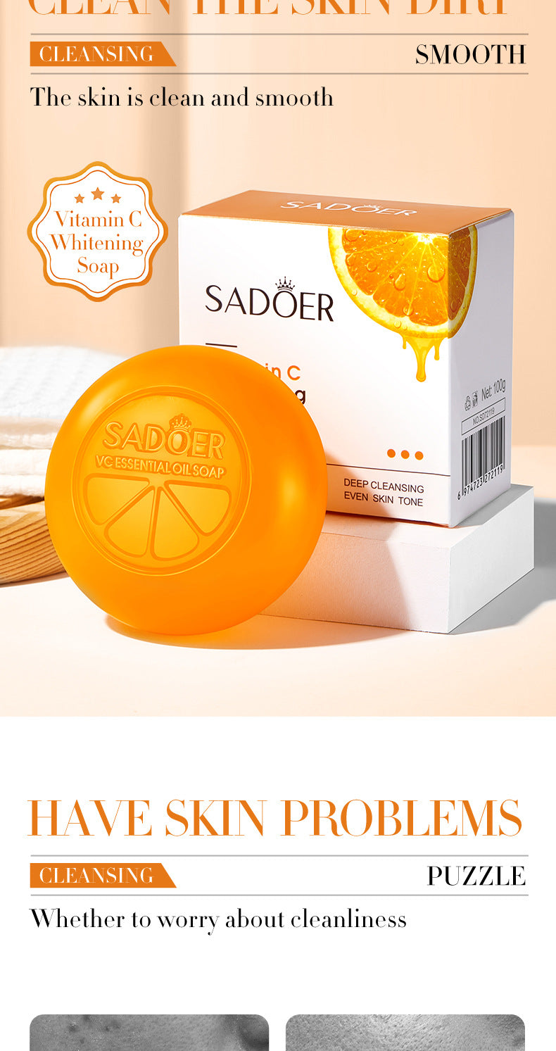 All English Vitamins C Soap SADOER Clean Bath Cleansing Essential Oil Handmade Soap  Foreign Trade Wholesale