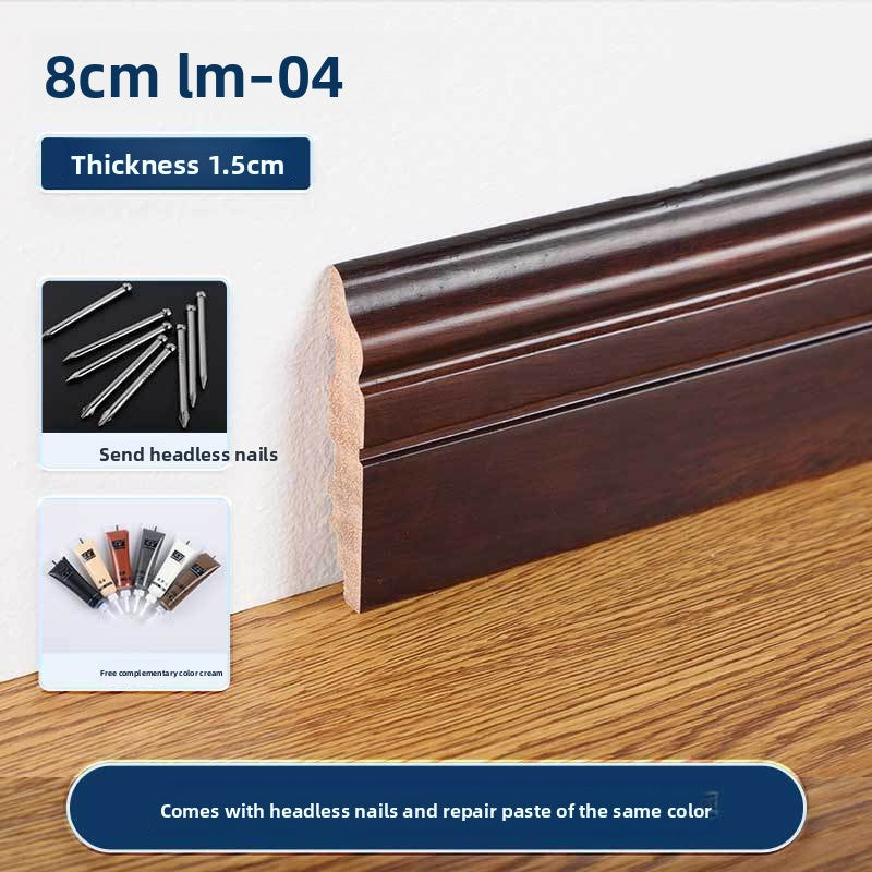 Ivory white solid wood skirting board 10cm Raw wood lines 10Centimeter wooden flooring with white skirting board