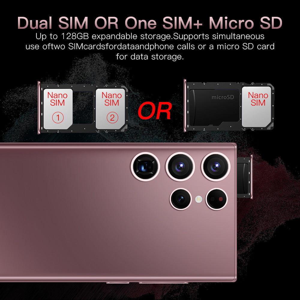 Popular S22Ultra 5G Smartphone7.2Large Screen Mobile Phone3+32Android Phone Wholesale