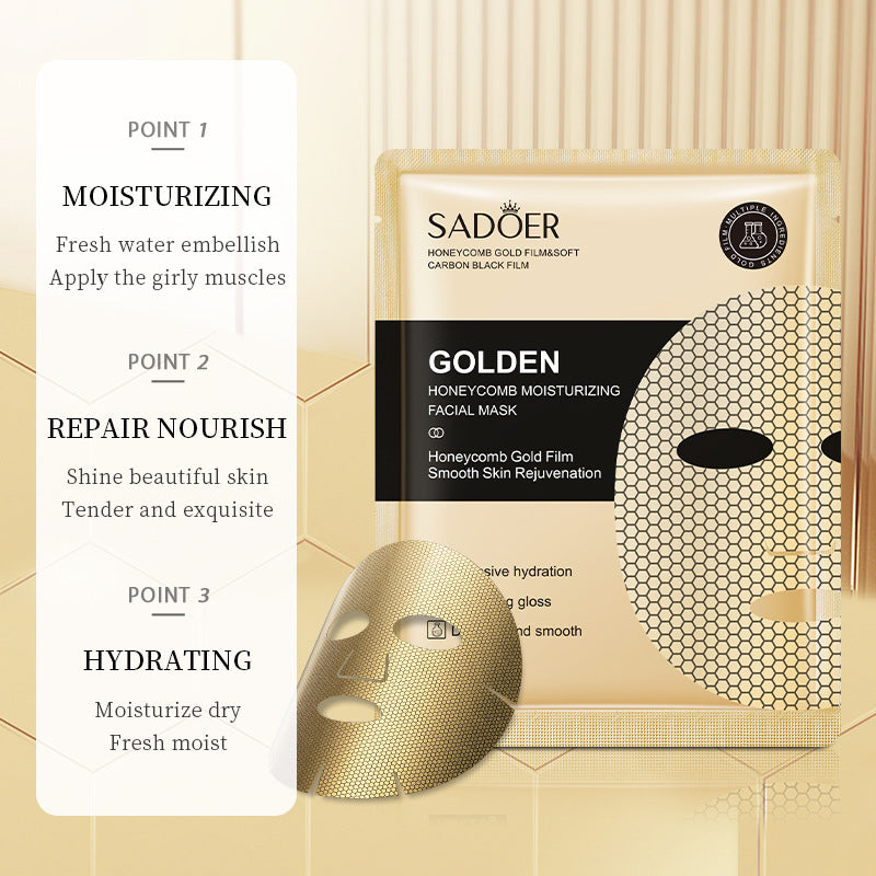 Gold Mask SADOER Golden Honeycomb Mask Sheet Pack Moisture replenishment  Foreign Trade Wholesale
