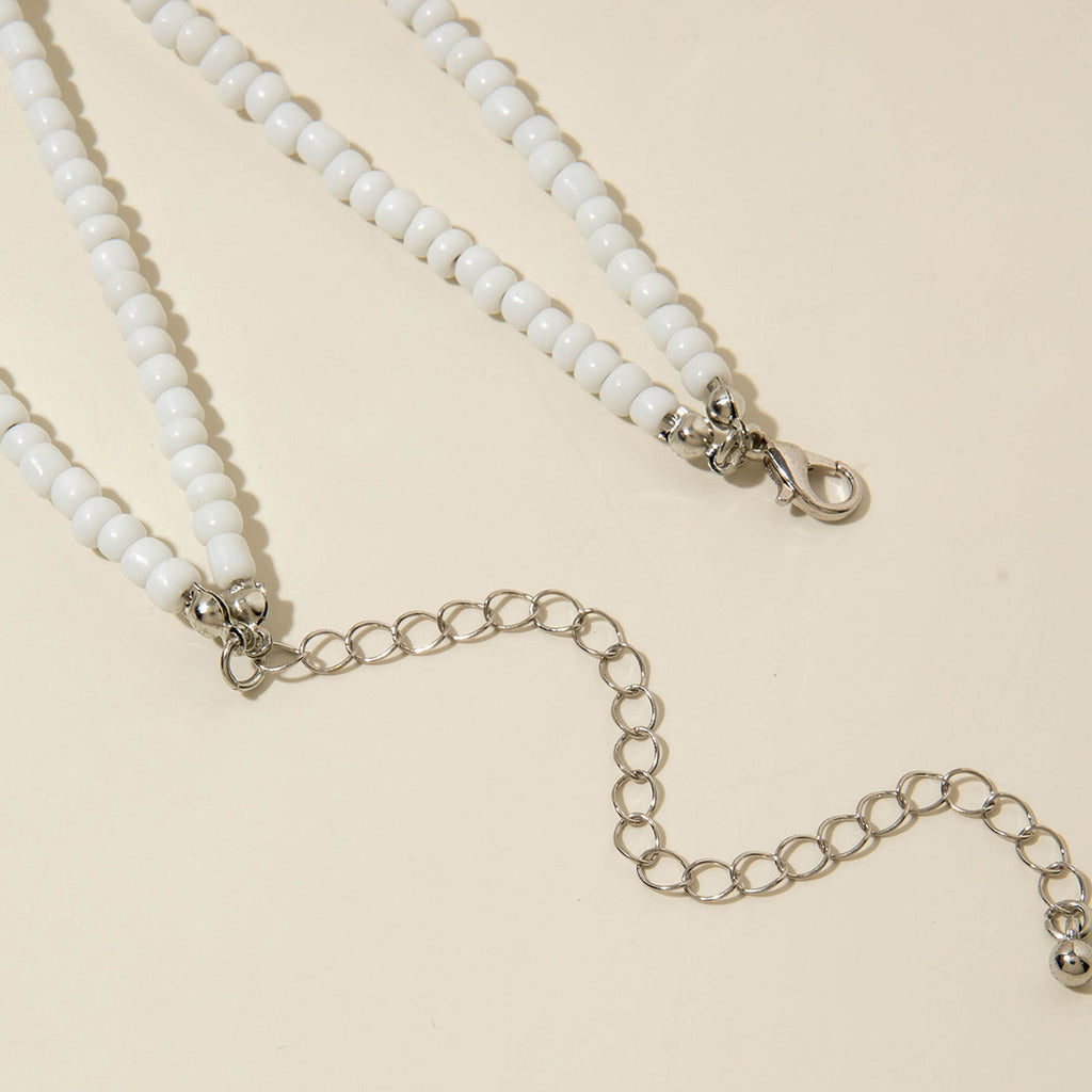Wholesale Bohemian Vacation Style Rice Bead Turquoise Jewelry Set Metal Heart Jewelry