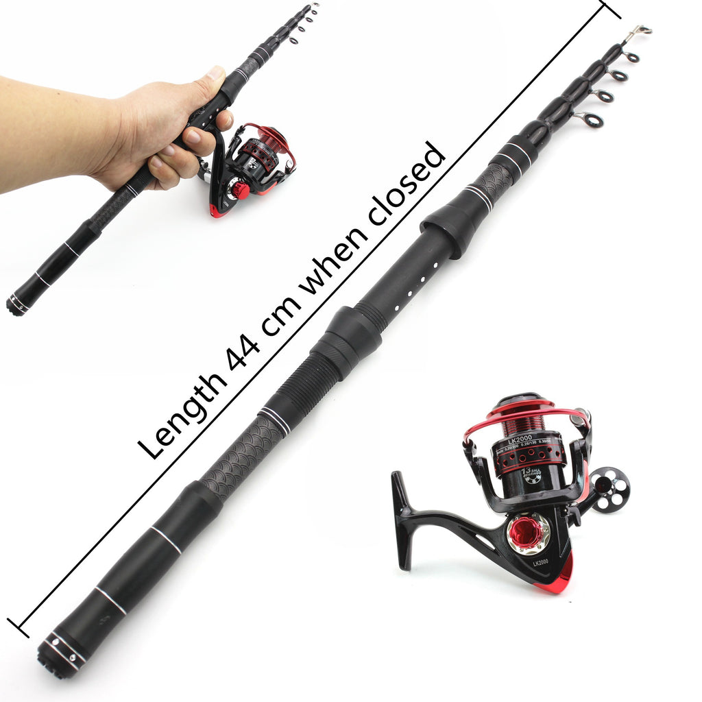 2.1Miluya Rod Set Ultra Short Telescopic Fishing Rod Spinning Reel Combo Amazon FBA Overseas Warehouse Fishing Gear