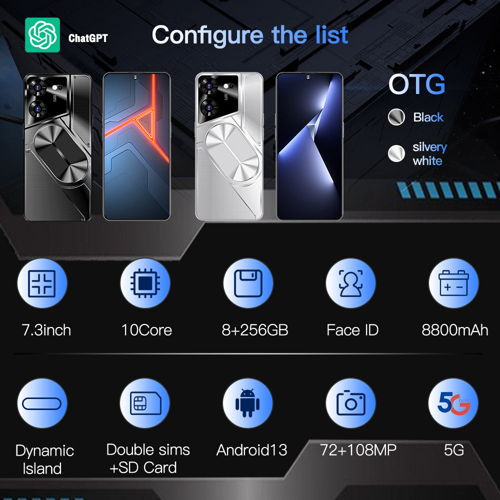 New Povo5pro Smart Student Phone7.3Inch Full HD Screen 3+32Wholesale