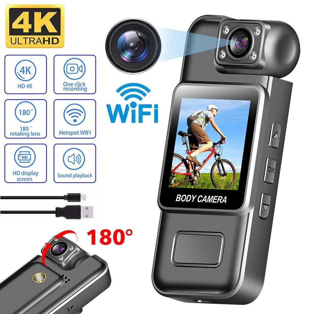4K Handheld Pocket Camera Portable Recorder Clip Camera HD Infrared Night Vision Recorder