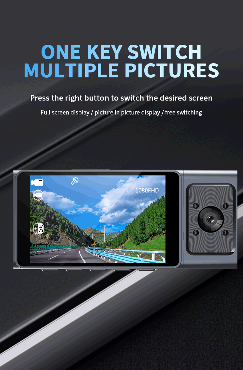 S4Driving Recorder Three-Record3Inch WIFI Vehicle-mounted surveillance night vision HD camera CarDvrCam