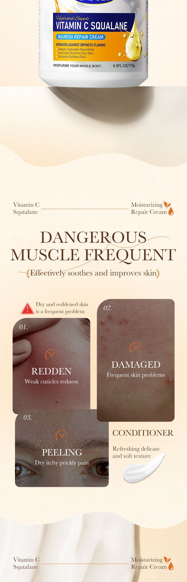 Repair cream170g SADOER Vaseline Vitamin C Hydrating and Moisturizing Face Cream Cross-Border Wholesale