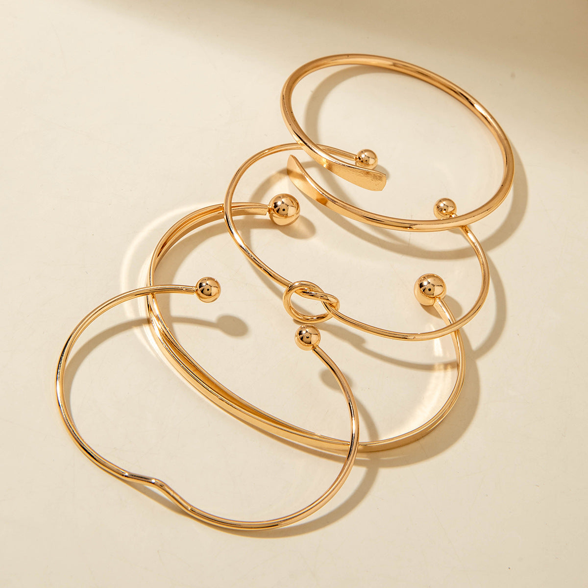 European and American Ornament Stackable Round Imitation Pearl Smooth Open Bracelet Fashion Jewelry Bracelet Wholesale