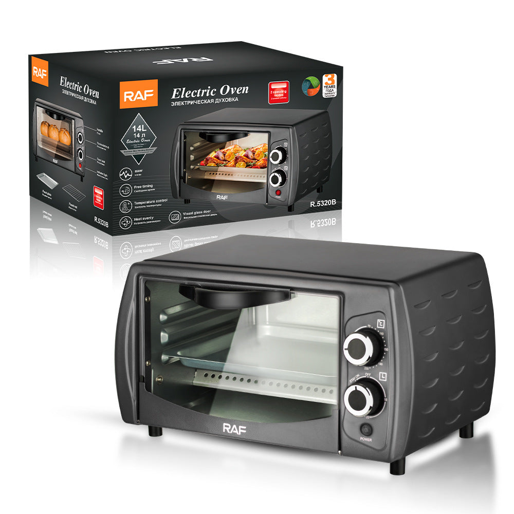 RAF European Standard Multifunctional Electric Oven for Home Use14L Mini Air Oven Multifunctional Bread and Cake Maker
