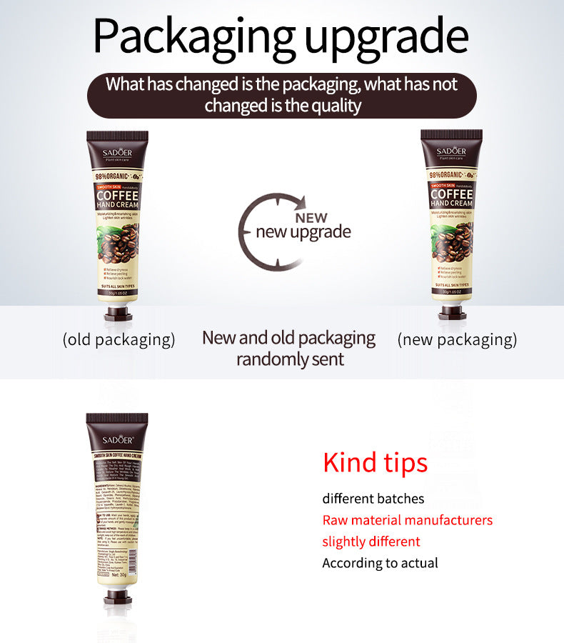 Coffee Hand Cream30g SADOER Moisturizing, anti-chapped, hydrating hand cream for  foreign trade wholesale