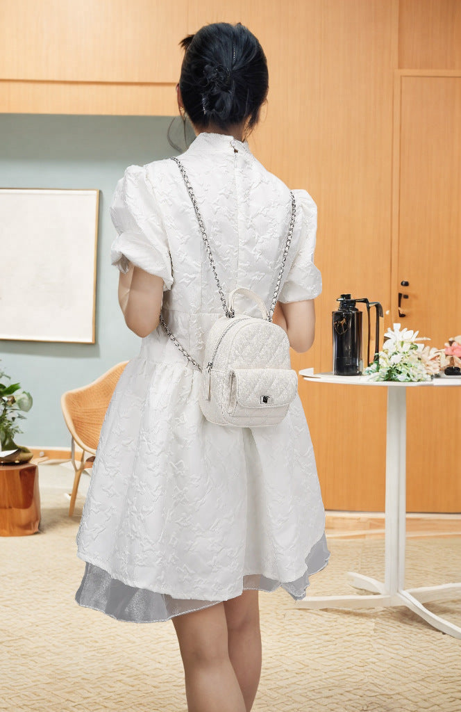 Chanel Style Quilted Chain Backpack New Simple Japanese and Korean Style Cute Mini Handbag for Women