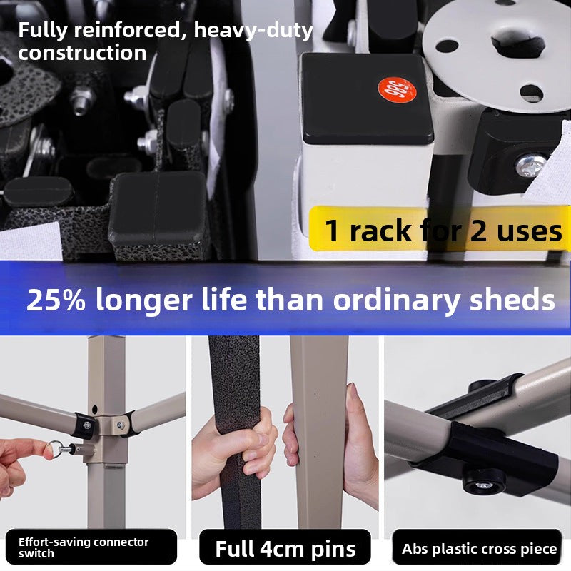 Thickened Four-Corner Tent Stand Hexagonal Outdoor Stall Use Rain Shelter Frame Sunshade Umbrella Stand Foldable Telescopic Canopy