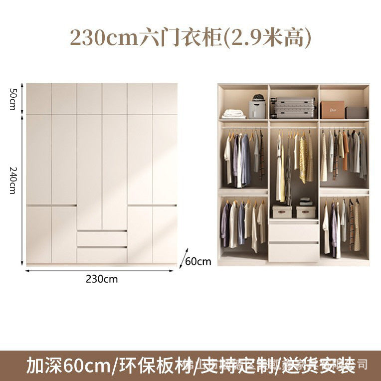 Raise the door to the ceiling2.5-3Large Wardrobe for Home Bedroom, Large Capacity Hanging Clothes Area, Multi-Section Large Closet