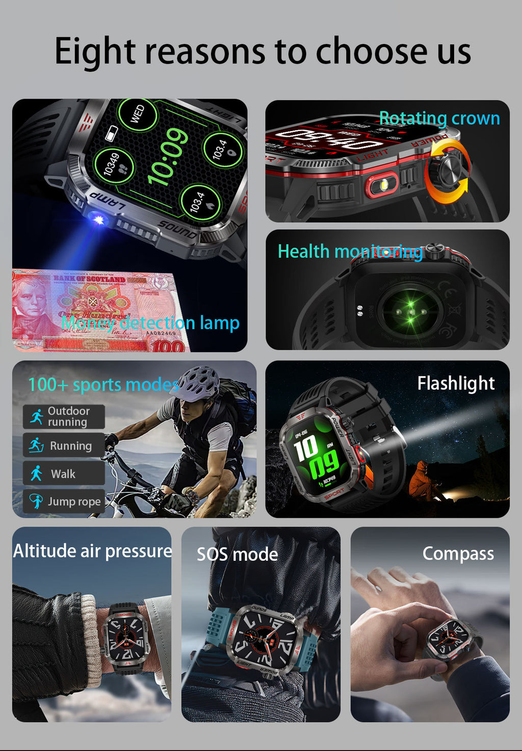 HT29Smart Watch Bluetooth Call True Heart Rate Step Sleep Monitoring IP68Deep Waterproof Sports Tri-Proof