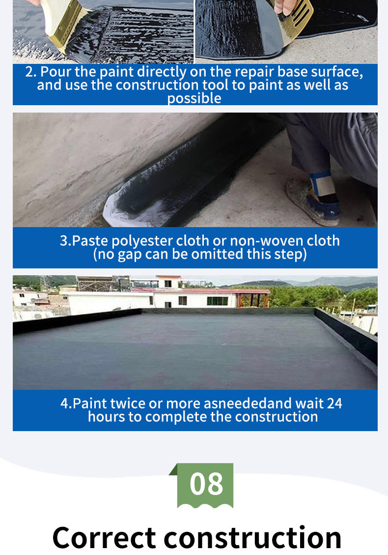 Multi-color Waterproof Leak Repair Glue Roof Waterproof Glue Coating House Leak Material Wholesale Water-based Polyurethane