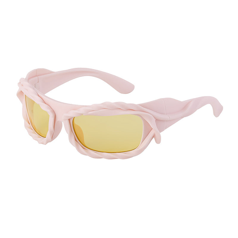 New Y2K Irregular Sunglasses for Women, Cycling Lace Sunglasses, Women's European and American Style Performance Glasses sunglasses
