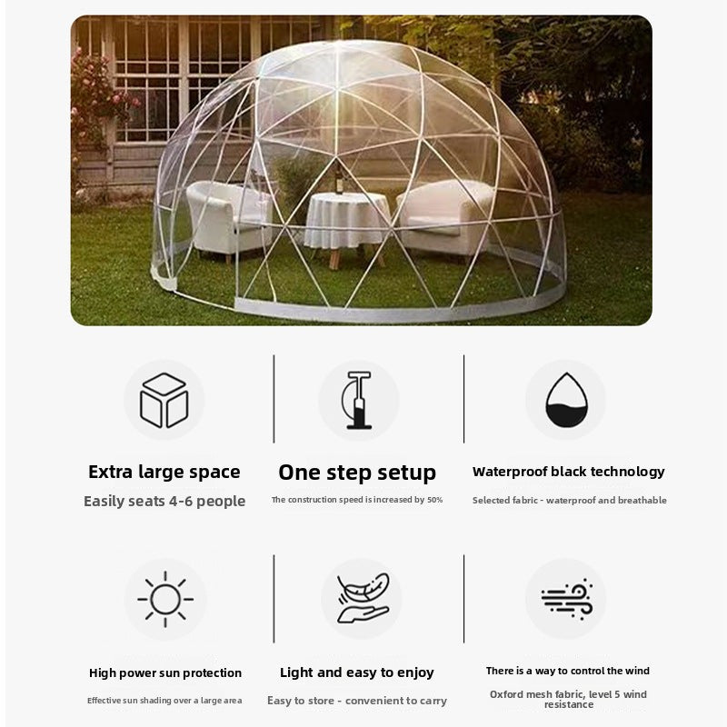 Outdoor Influencer PC Spherical Tent Hotel Dome Homestay Luxury Round Terrace Bubble House Starry Sky Transparent Tent