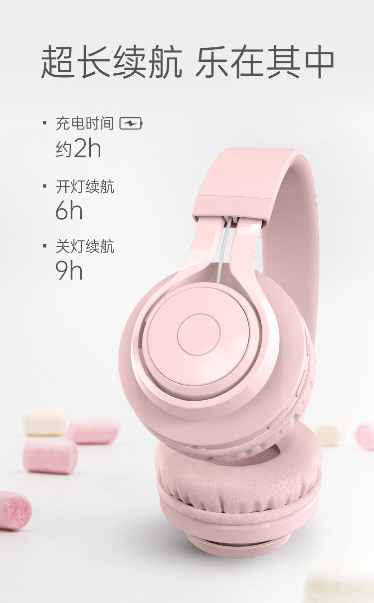 Hot-selling Over-ear Headphones Bluetooth Long Battery Life Children's Student Bluetooth Headphones Wireless High-Quality Sound Headset