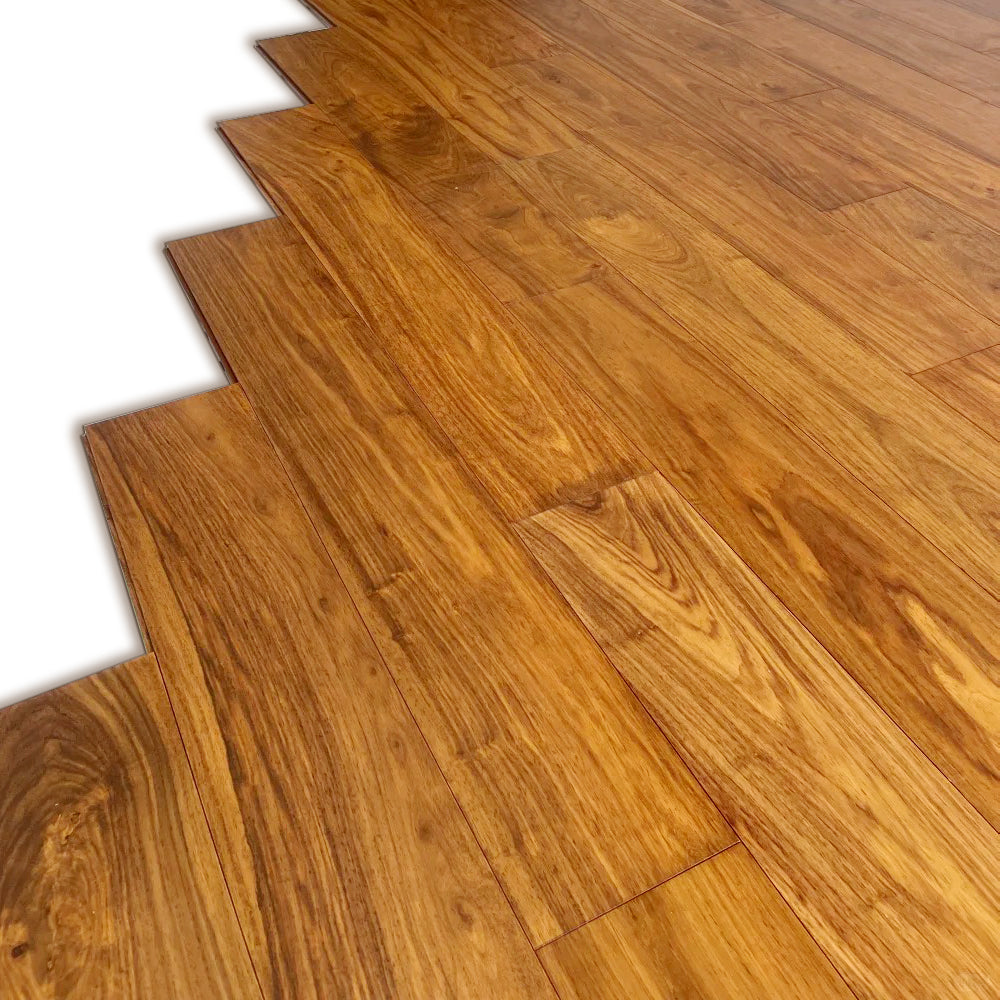 ENF Certified AB Grade Padauk Click Lock Three-Layer Solid Wood Flooring Waterproof Anti-slip for Living Room & Outdoor Use