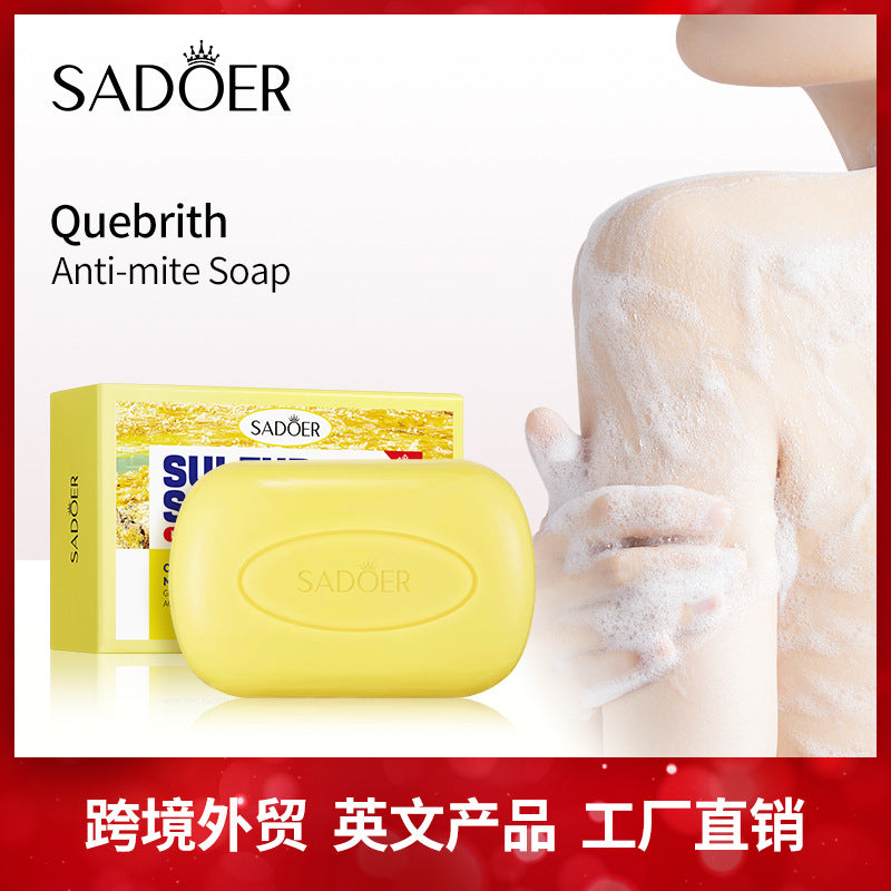 Sulfur Mite Removal Soap125gSADOER Universal Handmade Soap for Body Cleansing, Fragrant Soap, Cross-Border Wholesale