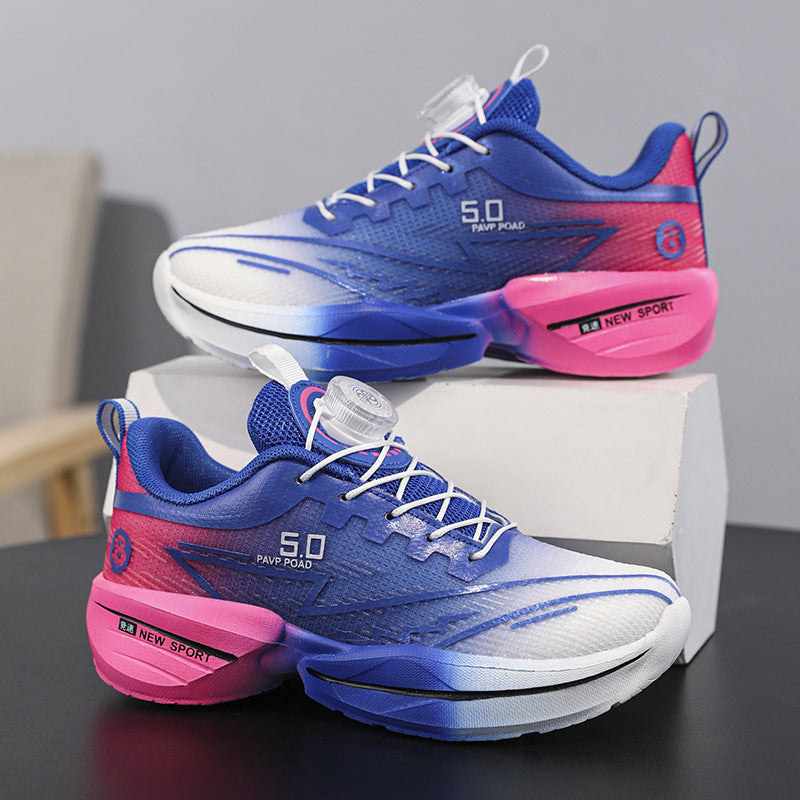 2025Summer New Boys' Shoes for Older Children Lightweight Shock-Absorbing Sports Shoes Mesh Breathable Professional Racing Running Shoes