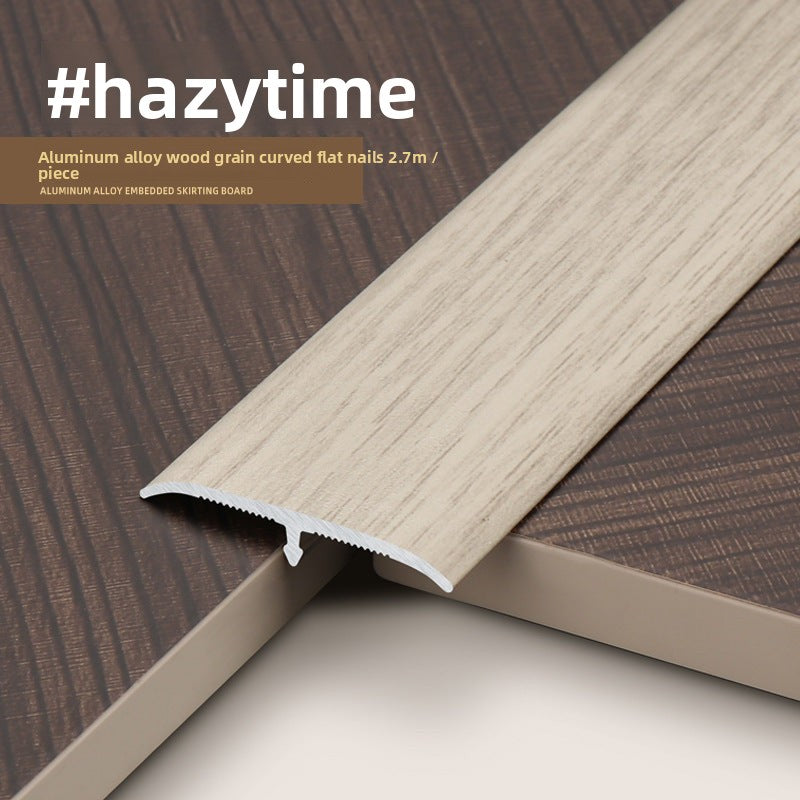 Aluminum alloy wood grain flooring trim edge strip t Door threshold edge trim strip, door seam trim strip, aluminum buckle strip