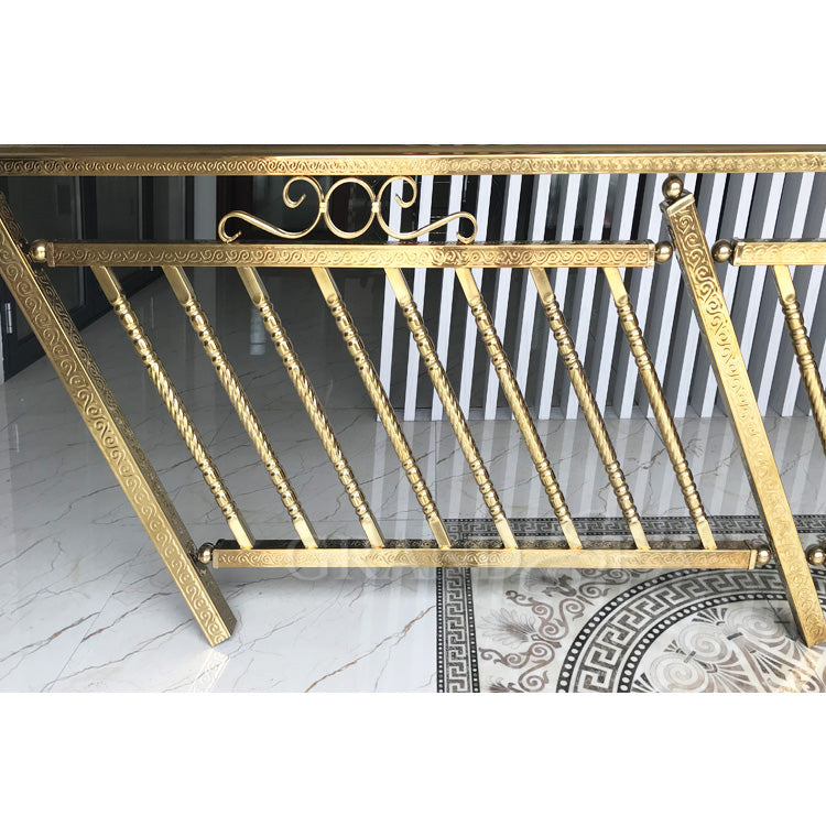 Ornamental Balustrade Luxury Type Casting Brass Gold Stair Handrails