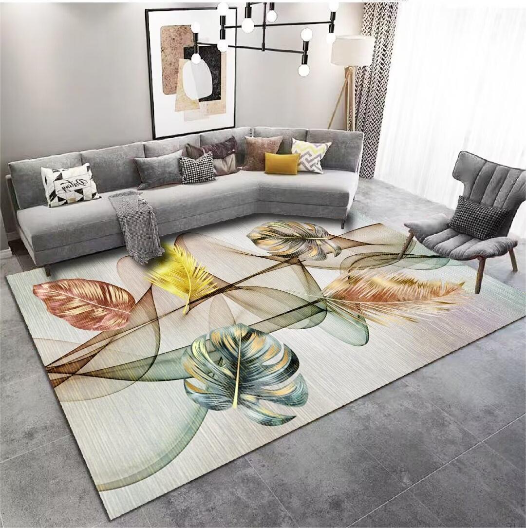 Carpet for Living Room, Stain-Resistant, Easy to Clean, Light Luxury Sofa Coffee Table Rug, Household Crystal Velvet Bedside Non-Slip Bedside Rug Wholesale