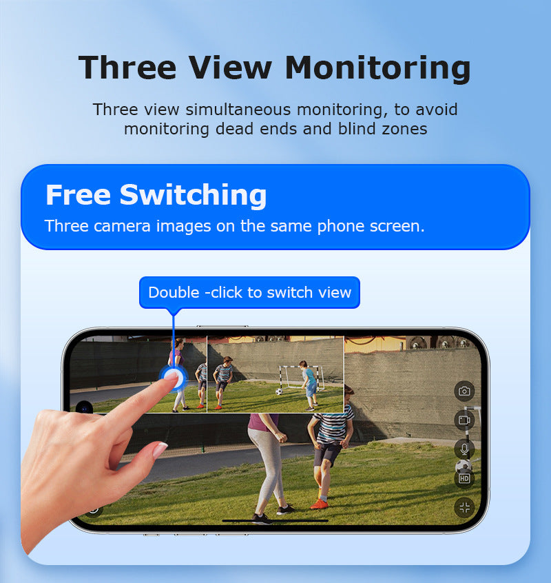 Three-eye Solar Camera AOV Low Power Consumption Camera9MP High Definition Full Color4G Solar Monitoring