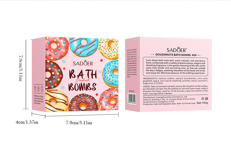 Macaron Donut Bath Salt Ball SADOER Clean Body Bath Salts  Wholesale