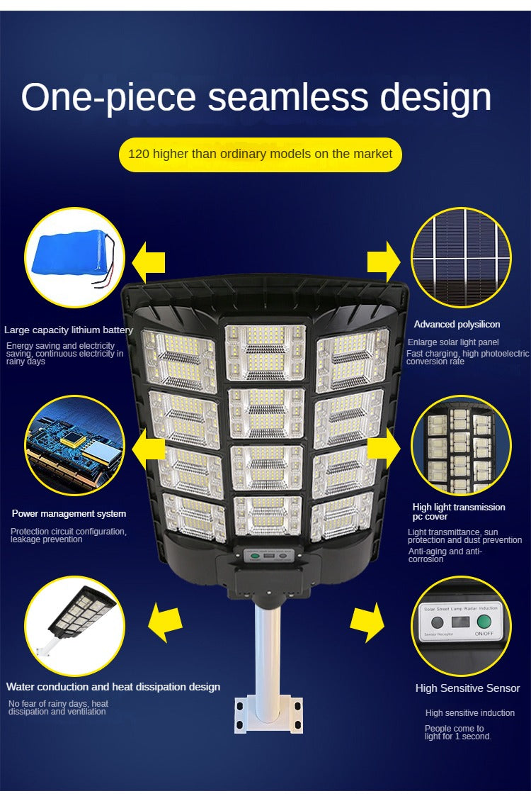 600W 800W 1000W High-Power Energy-Saving Outdoor Integrated Solar Lamp
