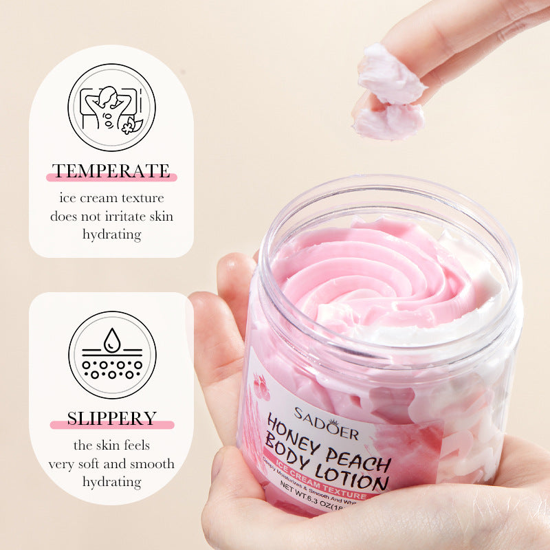 Peach Ice Cream Body Lotion SADOER Moisturizing and Hydrating Body Lotion  Wholesale