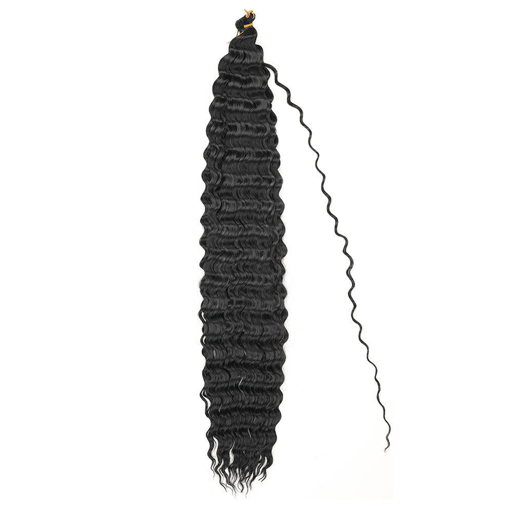 European and American Cross-Border African Synthetic Hair Wig Crochet Hair Extensions Curly Hair Piece DeepWaterWaveHair Long Curly Hair