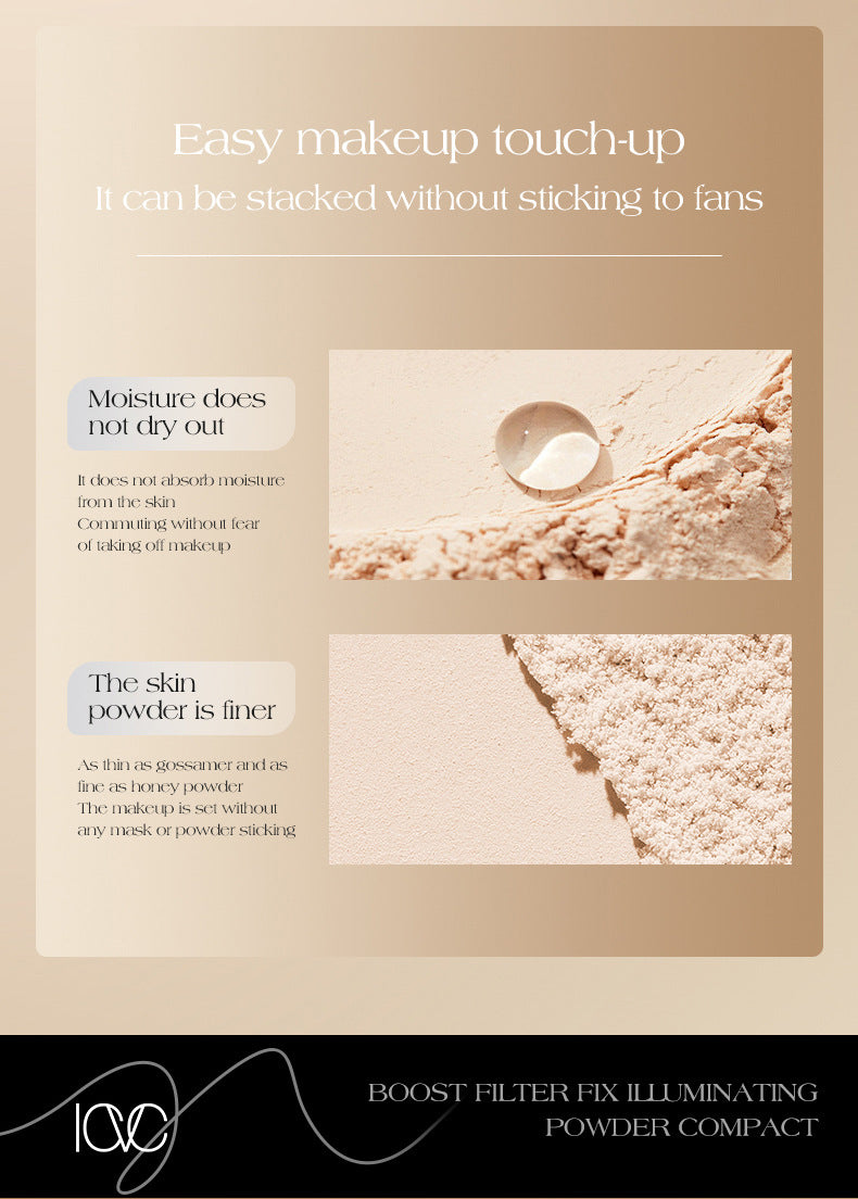 ICVC#1204Oil Control Powder Nude Makeup Setting Loose Powder5g Comes with makeup mirror, e-commerce version