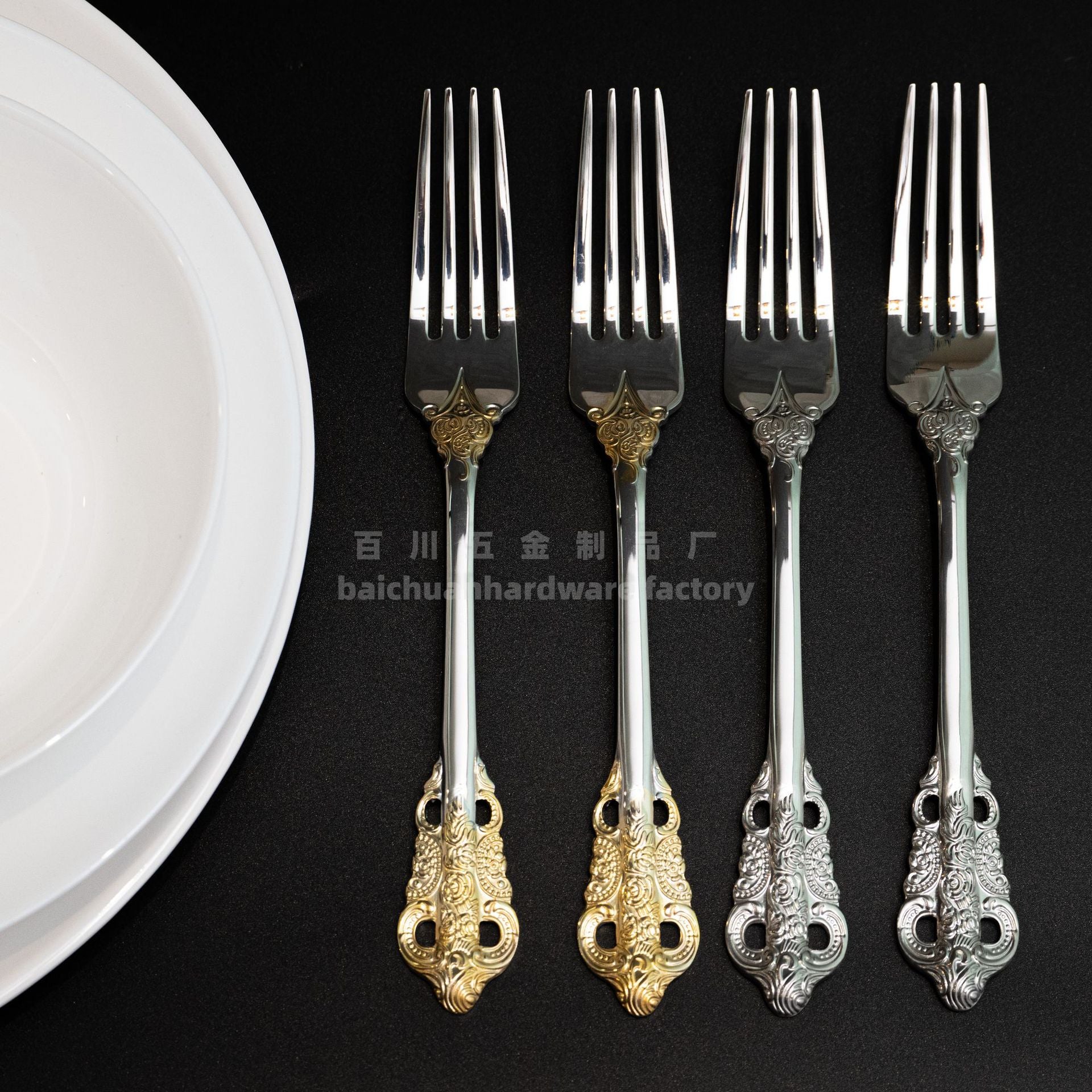 Court316Stainless Steel Tableware Cake Fruit Fork Home Hotel Dessert Fork Western Food Gift Wholesale