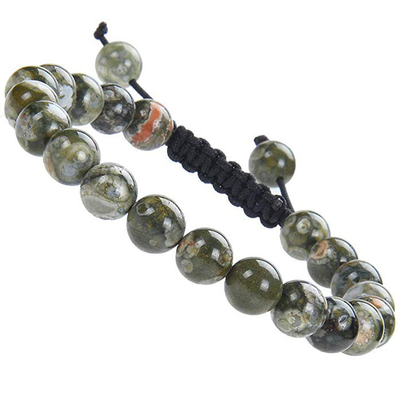 AliExpress Natural Tiger Eye Stone Bracelet Agate Couple Woven Bracelet Peacock Stone Woven Bracelet